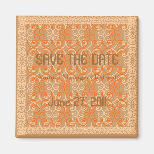 Masculine Save the Date  Magnet (Front)