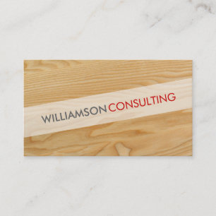 MASCULINE smart simple cool angled wood grain look Business Card