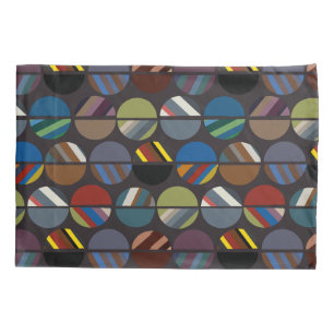 Masculine Striped Oval Halves Pillowcase