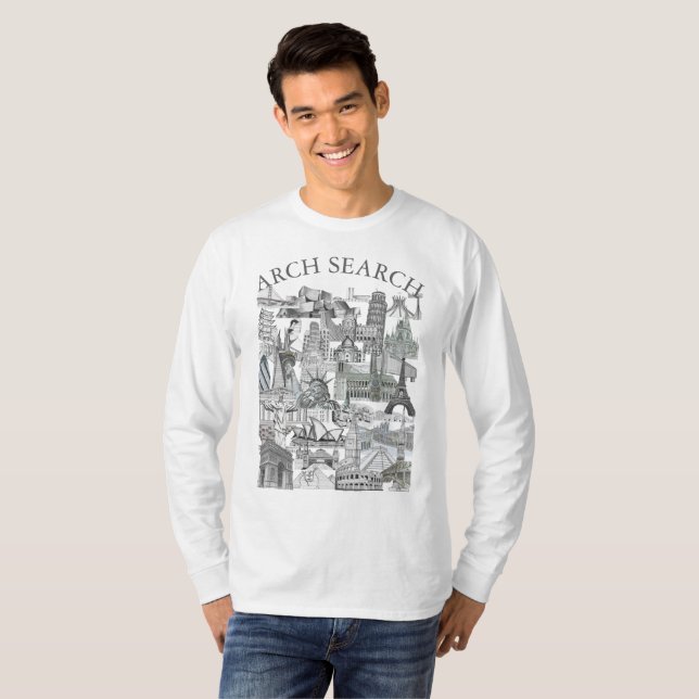 Masculine t-shirt Basic Long Arch Mural Search (Front Full)