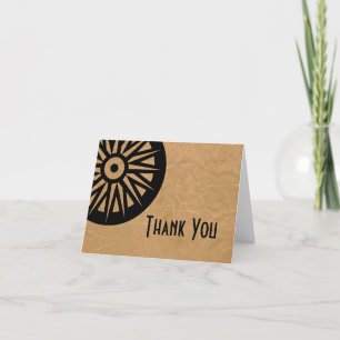 Masculine Wagon Wheel  Thank You Card