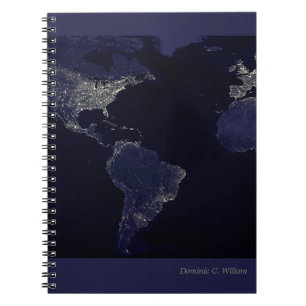 Masculine World Map Black Stylish Passport Holder Notebook