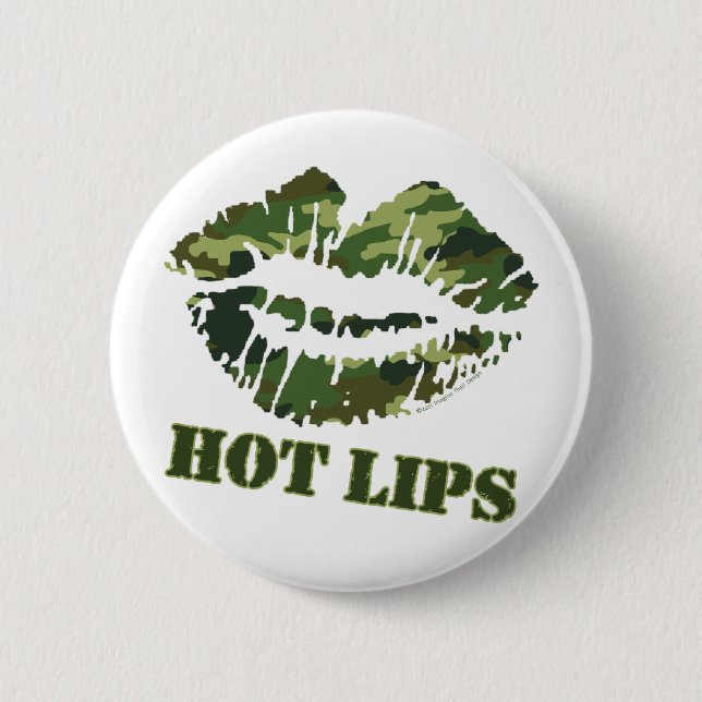 MASH Hot Lips 2 Inch Round Button (Front)