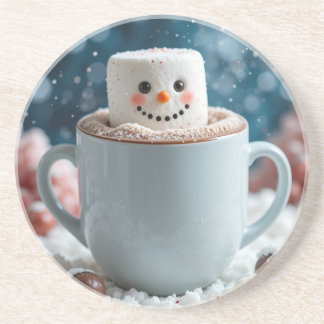 mash mallow in hot chocolate coaster