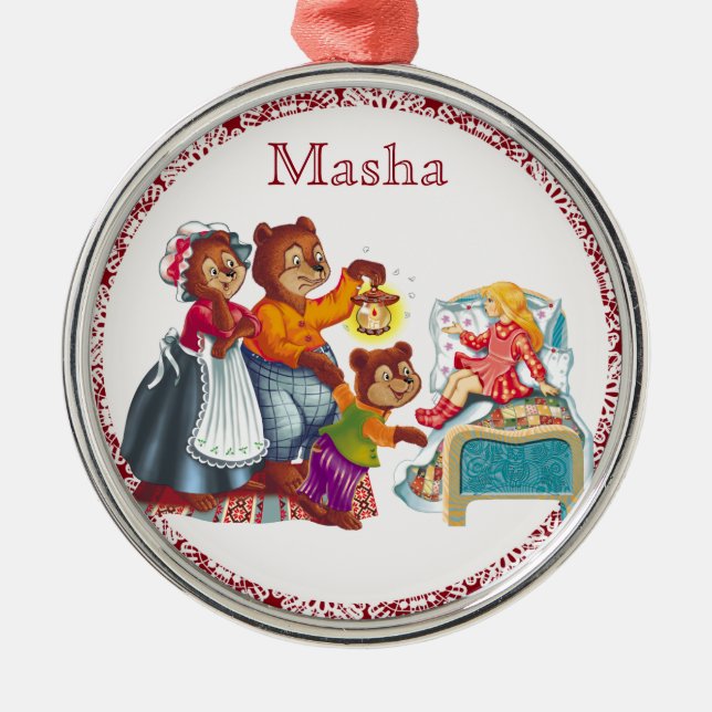 Masha and 3 bears metal ornament (Front)