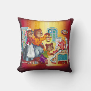 Masha and 3 bears throw pillow