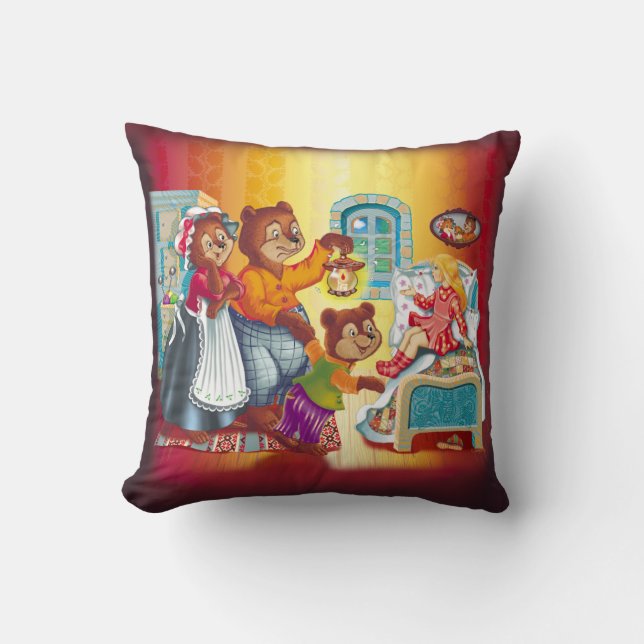 Masha and 3 bears throw pillow (Front)