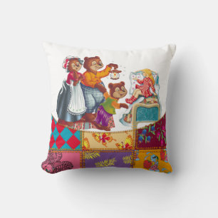 Masha and 3 bears throw pillow