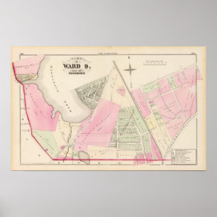 Mashapaug Pond and Cranston Atlas Map Poster