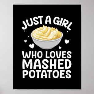 Mashed Potato Art For Women Girls Thanksgiving Mas Poster
