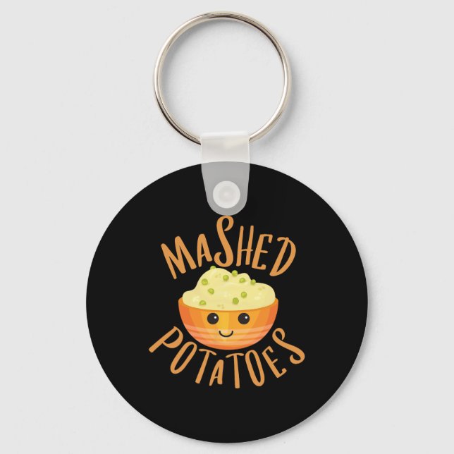 Mashed Potatoes And Gravy Matching Halloween Best  Keychain (Front)