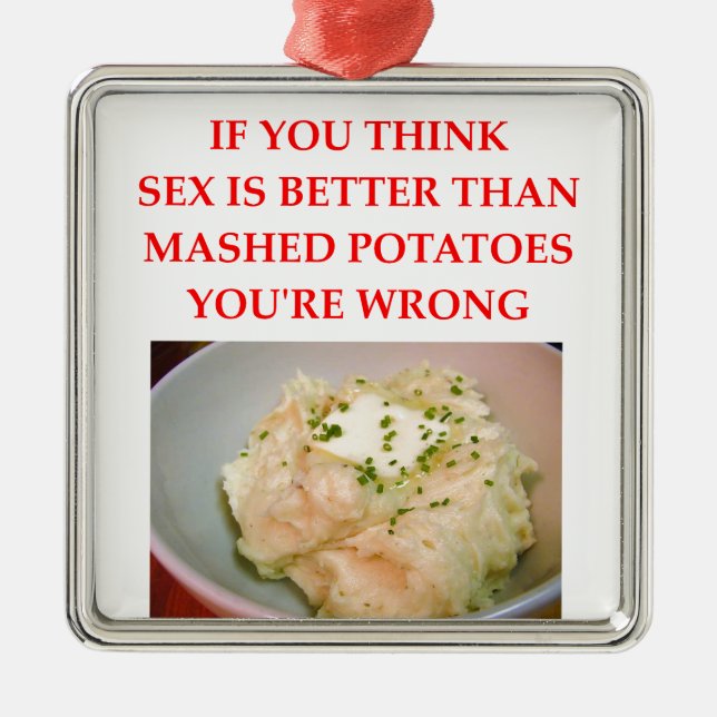 mashed potatoes metal ornament (Front)