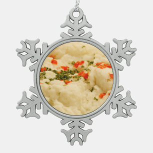 Mashed Potatoes Snowflake Pewter Christmas Ornament
