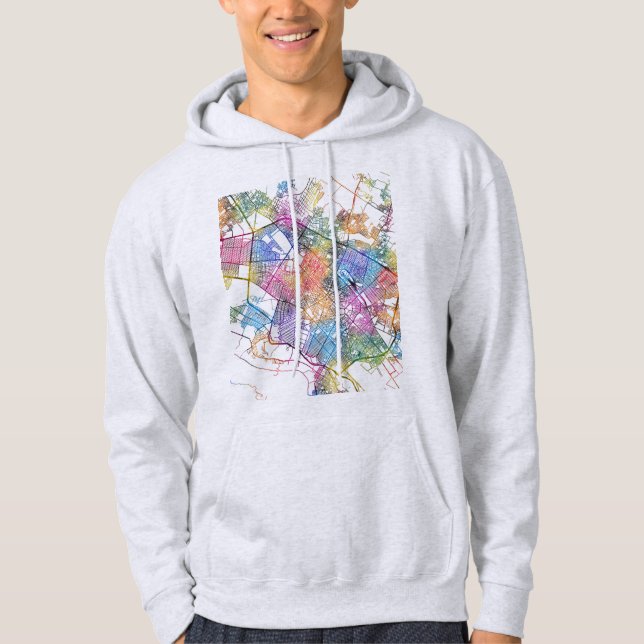 Mashhad Iran City Map Hoodie (Front)