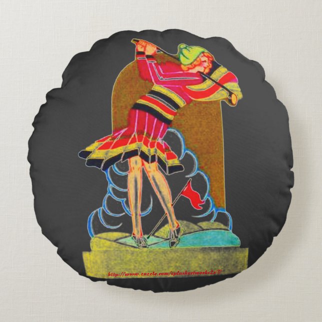 "Mashie niblick" Round Pillow (Front)