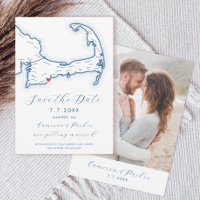Mashpee MA Cape Cod Carte Marine Mariage bleu