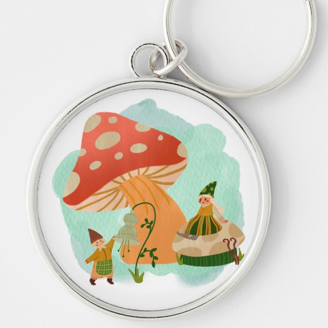 MASHROOM WORLD CHARACTERS , FANTASY, KEYCHAIN (Front)