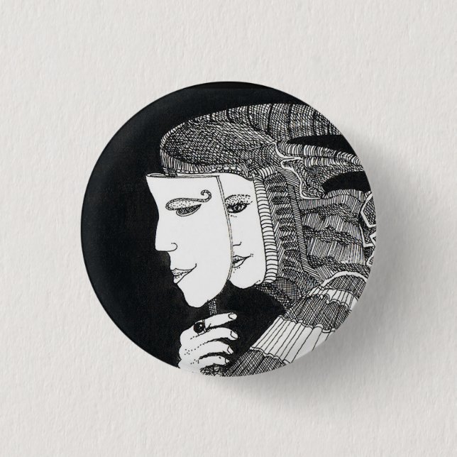 mask 3 Cm Round Badge 1 Inch Round Button (Front)