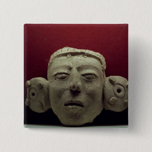 Mask, 500-900 AD 2 Inch Square Button (Front)