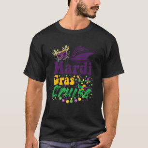 Mask and beads purple green yellow Mardi gras Crui T-Shirt