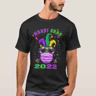 Mask And Face Mask Funny Mardi Gras 2022 T-Shirt