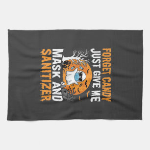 Mask and Sanitizer Halloween Ghost Design_1 Kitchen Towel
