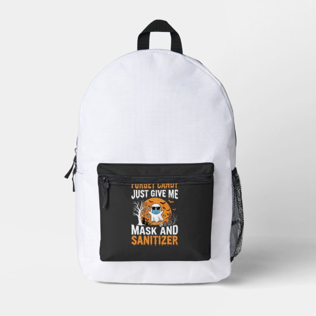 Mask and Sanitizer Halloween Ghost Design_1 Printed Backpack (Front)