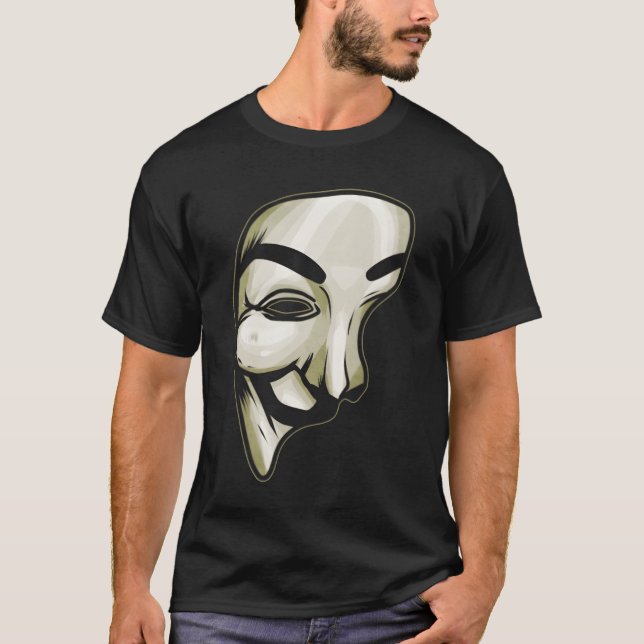 Mask As Costume For Halloween funny T-Shirt (Front)