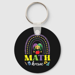 Mask Beads Rainbow Mardi Gras Math Krewe Teacher S Keychain