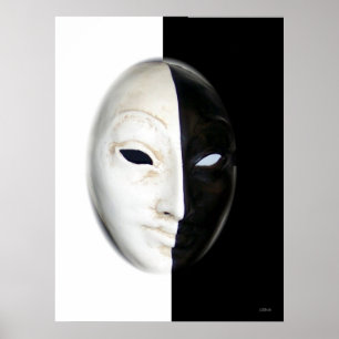 Mask (black and white) poster