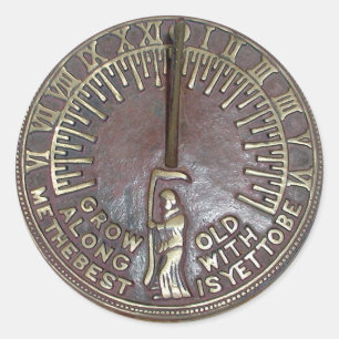 mask, clock classic round sticker