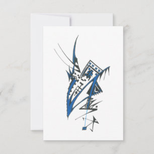 Mask Colourful Abstract Tribal Tattoo Art Thank You Card