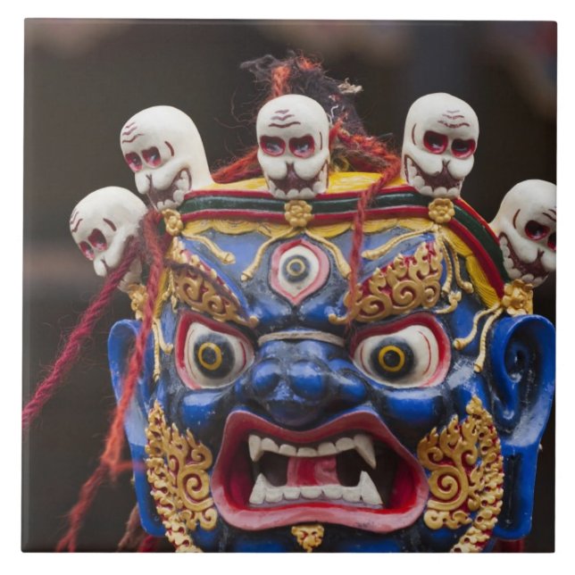 Mask dance performance at Tshechu Festival 2 Tile (Front)