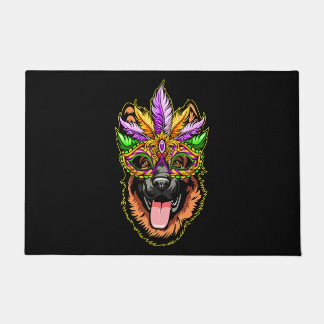 Mask German Shepherd Doormat (Front)