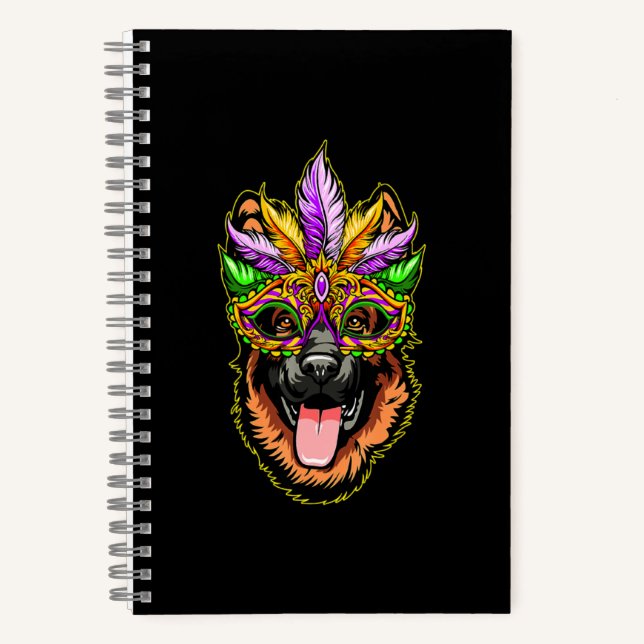 Mask German Shepherd Notebook (Front)