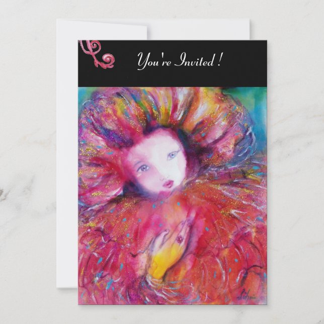 MASK IN RED / MARDI GRAS MASQUERADE PARTY INVITATION (Front)