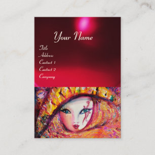 MASK IN YELLOW ,Red Ruby Business Card