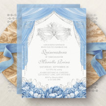 Mask Masquerade Light Blue Quinceanera