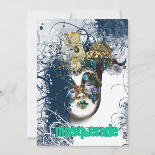 Mask masquerade venetian mardi gras party invitation