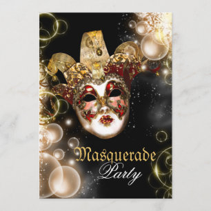 Mask masquerade venetian mardi gras party invitation