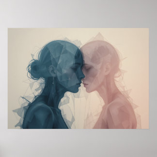 Mask of Emotions Poster Abstract Wall Art