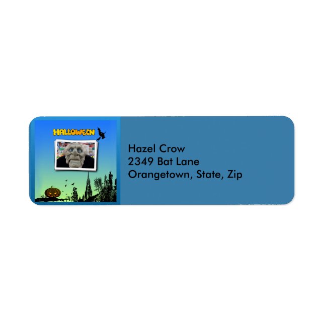 Mask of Old Man, Witch & Pumpkin Address Labels (Front)