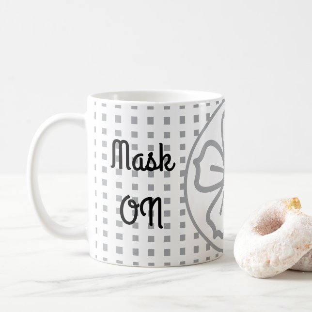 Mask ON Mask OFF Social Distancing Coffee Mug (With Donut)