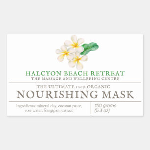 Mask or other beauty product frangipani art sticker