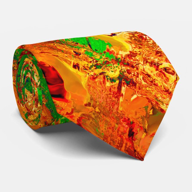 Mask party or carnival of paints, orange and green tie (Rolled)