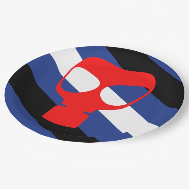 Mask Pride Flag Paper Plate (Angled)