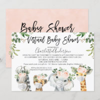 Mask Safari Animals Virtual Baby Shower