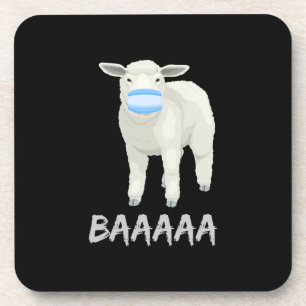 Mask sheep Funny sheep with face mask design Coaster