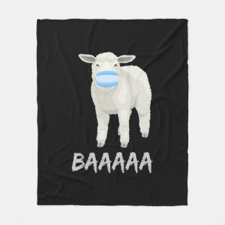 Mask sheep | Funny sheep with face mask design Fleece Blanket