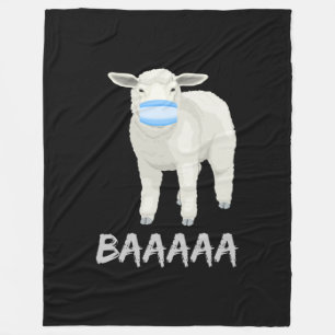 Mask sheep   Funny sheep with face mask design Fleece Blanket